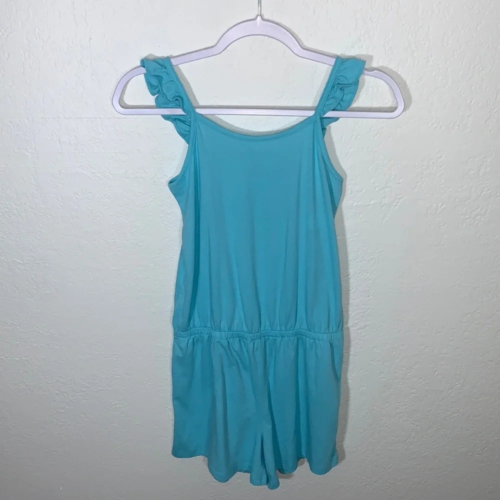 The Children’s Place Girls Ruffle Romper Blue Radiance Size XL 14 Jersey